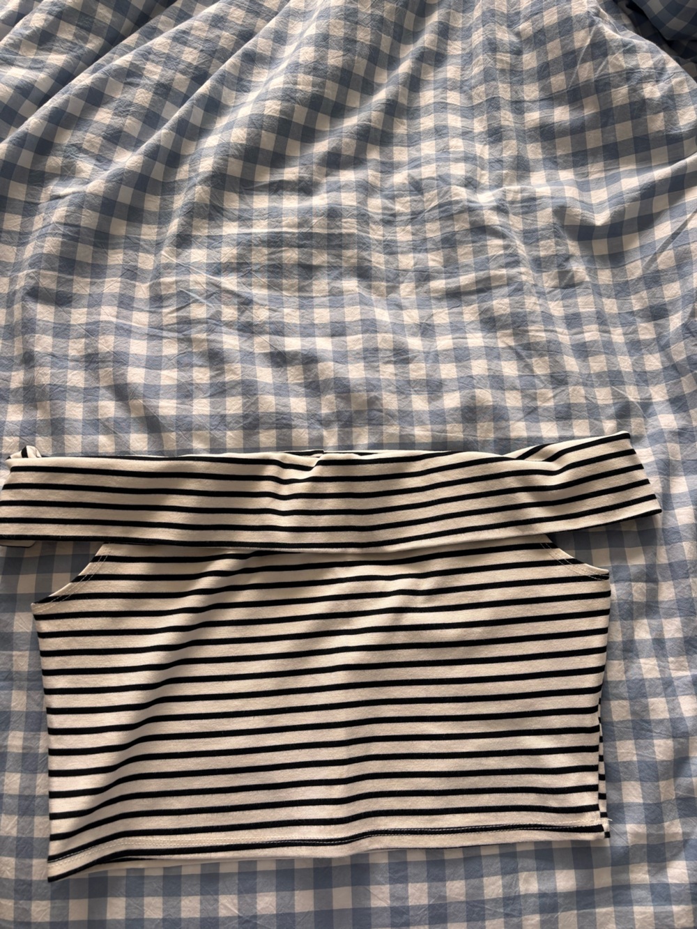 Altar'd State Black and White Off-Shoulder Striped Menโs Top